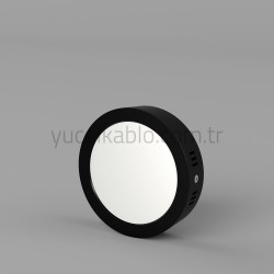 BLACK CASE 18W SURFACE MOUNTED ROUND PANEL WHITE