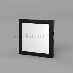 BLACK CASE 12W SURFACE MOUNTED SQUARE PANEL DAYLIGHT