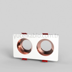 PLASTIC SPOT CASE WHITE+ROSE GOLD 2 PCS