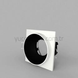 ALUMINUM SPOT CASE SQUARE WHITE+BLACK