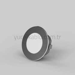 1.5W ROUND CHROME STAIRS AND WALL LUMINAIRES WITH SENSOR+PHOTOCELL, DAYLIGHT