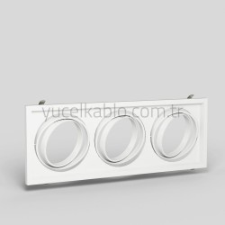 LED SPOT CASE, TRIPLE, WHITE